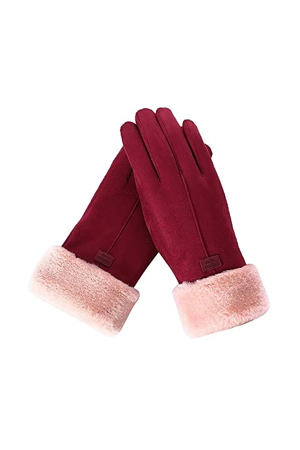 YJLGMM Hiver Tactile écran de Ski Gants de Ski de Cachemire Femme tricoté Gants dhiver en Cachemire tricoté Femmes Automne H