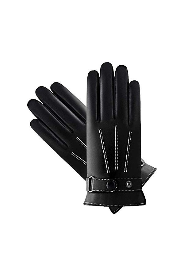 L.HPT Gants en Cuir Hiver Riding Warm Gants épais et épais en Velours avec Coupe-Vent et imperméable Couleur: B Double Couch