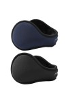 Dwenarry Lot de 2 cache-oreilles dhiver en fausse fourrure pour homme et femme, Noir + bleu marine., 10