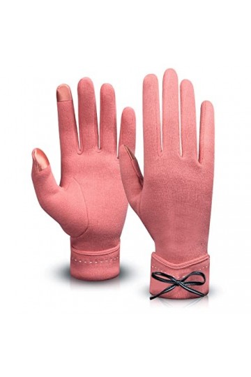 Femme Gants Gants Pour Femmes À Écran Tactile Coupe Vent En Plein Air Gants Chauds Pour Femmes Automne Et Hiver Rose Taille L