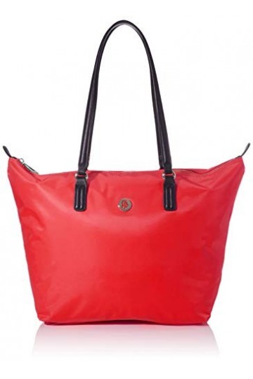 Tommy Hilfiger Poppy Tote, Cabas femme, Rouge Barbados Cherry , 1x1x1 cm W x H L 