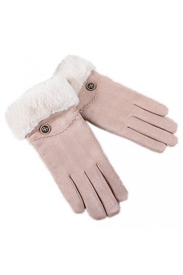 Gants en Daim Gants en Daim pour Femmes Automne Et Hiver Plus Velours Épaississant Chaleur Cyclisme Écran Tactile Coupe Vent 