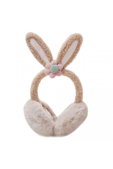 Babioms Protège Oreilles en Peluche Pliable, Protège Oreilles Chauds Pour Lhiver, Protège Oreilles en Forme Lapin Réglable, 