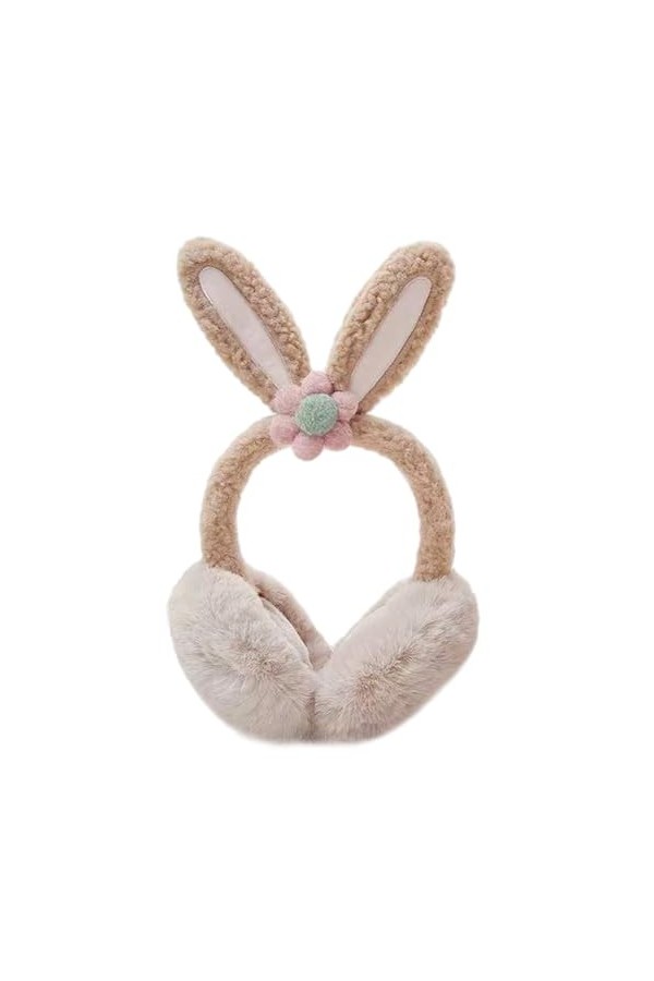 Babioms Protège Oreilles en Peluche Pliable, Protège Oreilles Chauds Pour Lhiver, Protège Oreilles en Forme Lapin Réglable, 