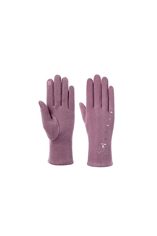 CABTRA Gants Gants DÉquitation Chauds Brodés Pour Femme Printemps Et Automne