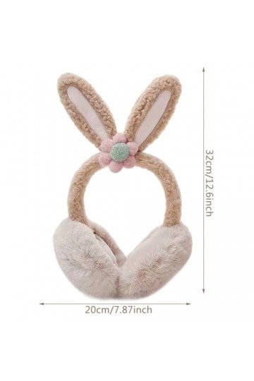 Babioms Protège Oreilles en Peluche Pliable, Protège Oreilles Chauds Pour Lhiver, Protège Oreilles en Forme Lapin Réglable, 