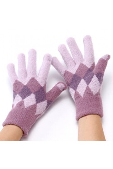 CABTRA Gants Gants De Tricot DExtérieur Chauds Et Épais Pour Femmes En Hiver