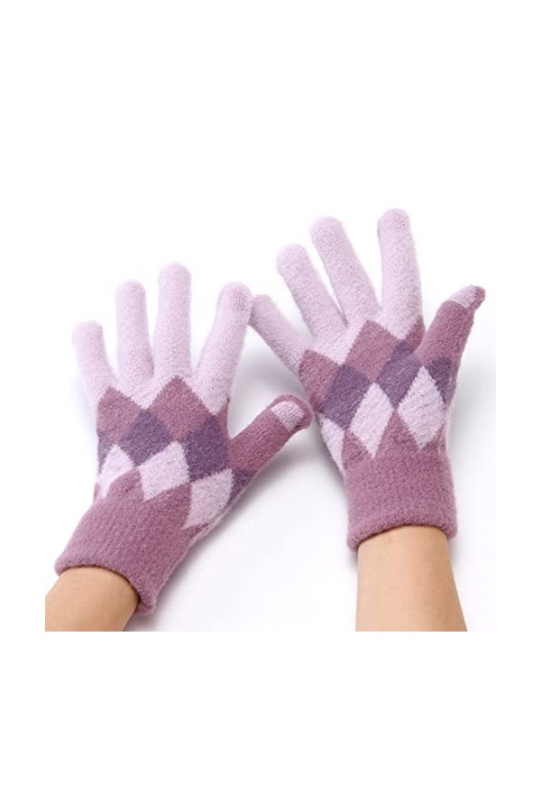 CABTRA Gants Gants De Tricot DExtérieur Chauds Et Épais Pour Femmes En Hiver