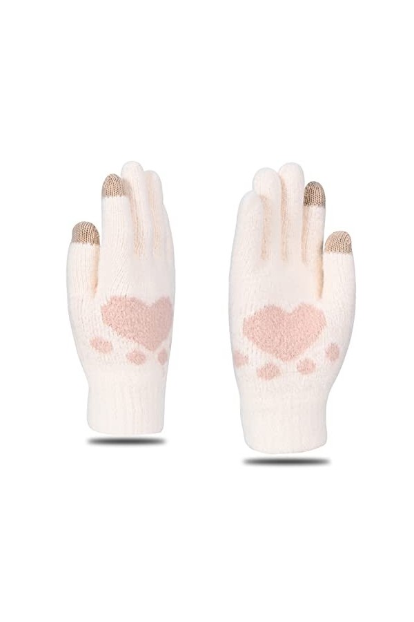 CABTRA Gants Gants Tricotés Chauds Pour LHiver En Plein Air Pour Femmes