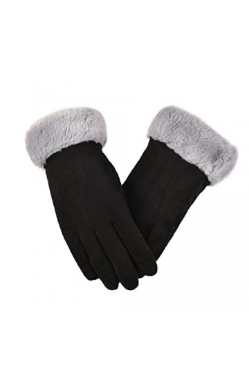 Gants DHiver La Chaleur De La Dame En Daim En Automne Et En Hiver Épaississement De LÉcran Tactile Ainsi Que Des Antidérapa