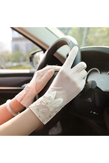 BUDBYU Eté Écran Tactile Anti-dérapant Écran Solaire Glace Doux Manches en Soie Pare-Soleil Court Mitaines Dames Disque Respi