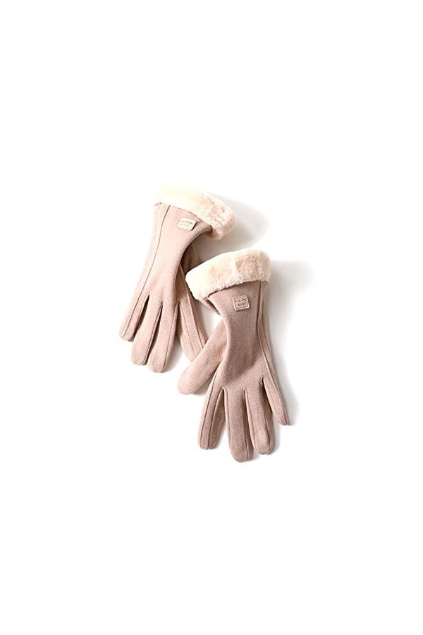 Barakara Gants dhiver Femmes, Gants Épais Chauds avec Doublure en Polaire, Gants à Écran Tactile, Gants de Conduite Coupe-ve