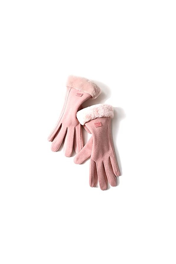 Barakara Gants dhiver Femmes, Gants Épais Chauds avec Doublure en Polaire, Gants à Écran Tactile, Gants de Conduite Coupe-ve