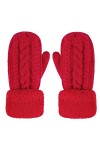OhMill Gants dhiver pour femme - Gants en tricot épais - Coupe-vent - Chauffe-mains doublés - Moufles en tricot pour lextér