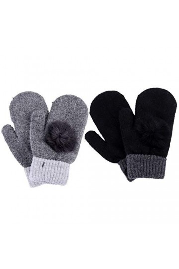 BESPORTBLE 2 paires de gants de moufle dhiver Belle mitaine thermique doublée de polaire chaude pour femme sport de plein ai