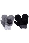 BESPORTBLE 2 paires de gants de moufle dhiver Belle mitaine thermique doublée de polaire chaude pour femme sport de plein ai