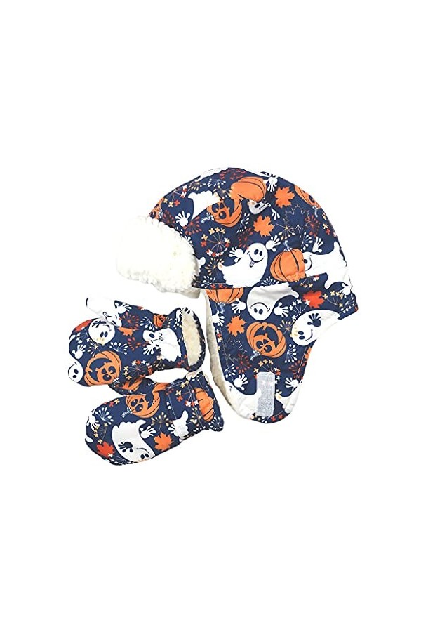 PHILSP Moufles Bonnet Coupe-vent Enfant Imperméable et Chaud Ensemble de Gants de Ski pour Garçons Filles Imperméable Chaud B