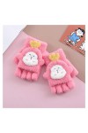 HSJM Gants 1-3Y Gants Bébé Mignon Moitié Doigt Couverture Mitaines dhiver Épaissir Chaud Gants Enfants for Garçons Filles Mo