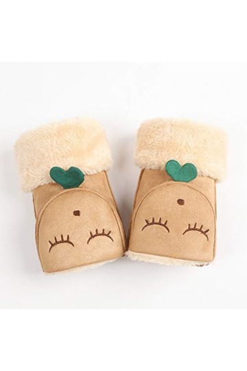 Minicocock Peluche Clamshell doigt à moitié Gants Cycling Plus Velvet Épaissir Gants chauds étudiants mignon moufles Gants Fe