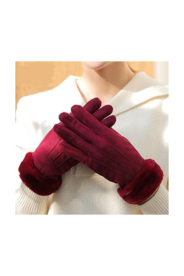 YUNGYE 1pair Hiver Gants Écran Tactile for Les Femmes/Filles Douces Et Chaudes Thicken Moufles Solid Color Mode for Dames Cad