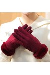 YUNGYE 1pair Hiver Gants Écran Tactile for Les Femmes/Filles Douces Et Chaudes Thicken Moufles Solid Color Mode for Dames Cad