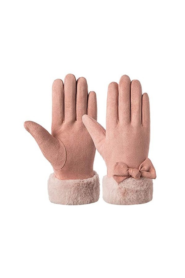 YUNGYE 1pair Hiver Gants Écran Tactile for Les Femmes/Filles Douces Et Chaudes Thicken Moufles Solid Color Mode for Dames Cad