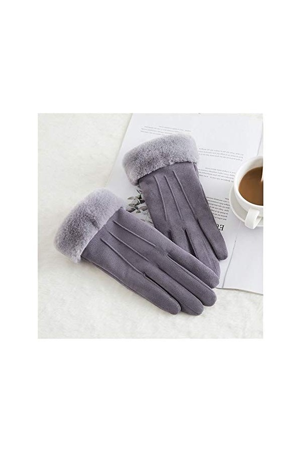YUNGYE 1pair Hiver Gants Écran Tactile for Les Femmes/Filles Douces Et Chaudes Thicken Moufles Solid Color Mode for Dames Cad