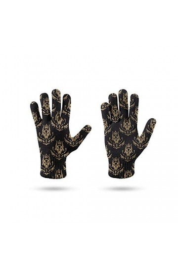 RFEGEF Femme Gants dhiver,Gants À Écran Tactile Motif De Dessins Animés Imprimés en 3D Gants Tricotés pour Dames Doux Coupe-
