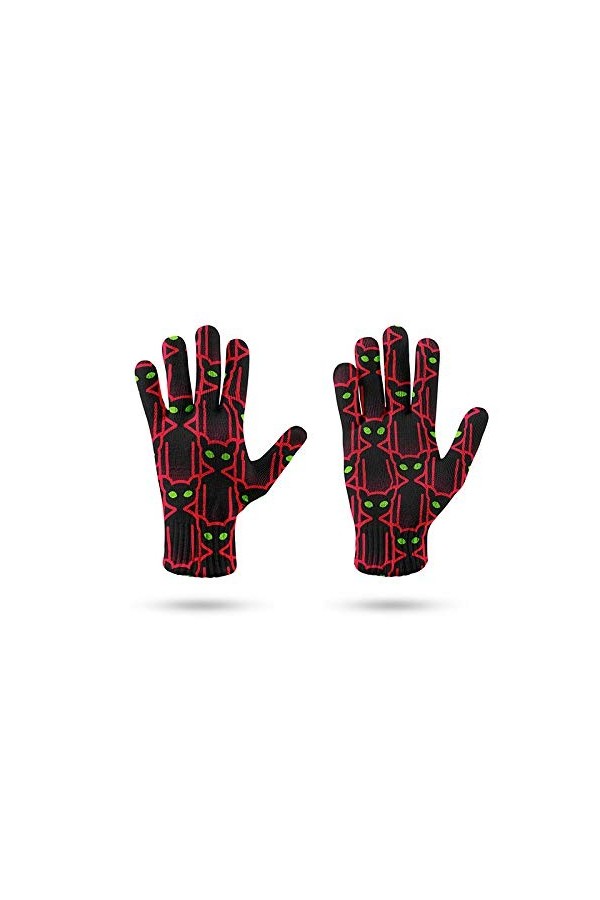 RFEGEF Femme Gants dhiver,Gants À Écran Tactile Motif De Dessins Animés Imprimés en 3D Gants Tricotés pour Dames Doux Coupe-