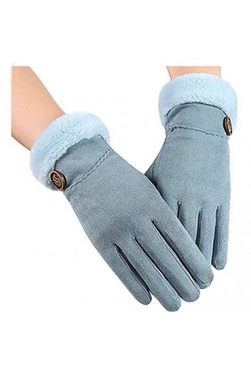 RFEGEF Femme Gants dhiver,Gants À Écran Tactile Vert Clair La Doublure en Faux Suède en Peluche Garde Au Chaud Dames Doux Co