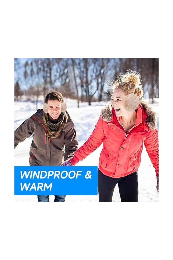 omitium Cache-oreilles dhiver - Pliable et réglable - En peluche - Doux et confortable - Pour lhiver - Pour homme et femme 