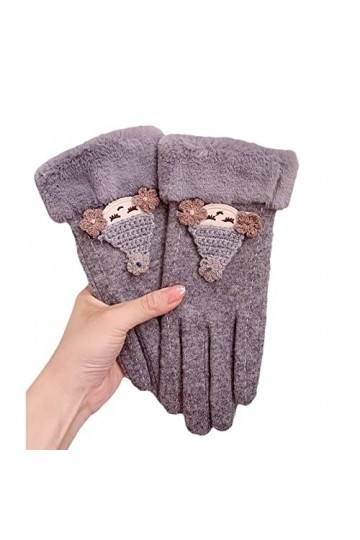 Liyinco Gants dhiver en Cachemire pour Femme, Jolis Gants en Feutre pour Filles, Gants Thermiques épaissis à Double Couche s