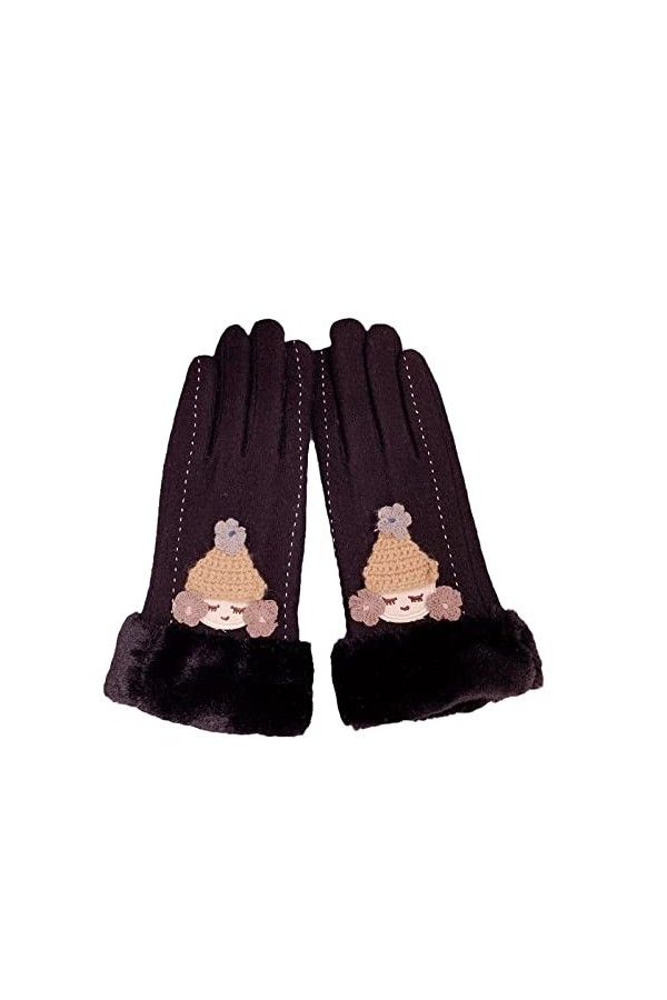 Liyinco Gants dhiver en Cachemire pour Femme, Jolis Gants en Feutre pour Filles, Gants Thermiques épaissis à Double Couche s