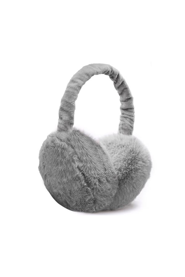 UQTUKO Cache-oreilles Chauds, pliable chauffe-oreilles en Peluche Hiver Chaud Bandeau auriculaire en taille unique Ajustable 