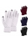 Lot de 4 paires de gants dhiver pour écran tactile pour femme,Chaudes,Doublées en polaire,Poignets élastiques,Pour la course