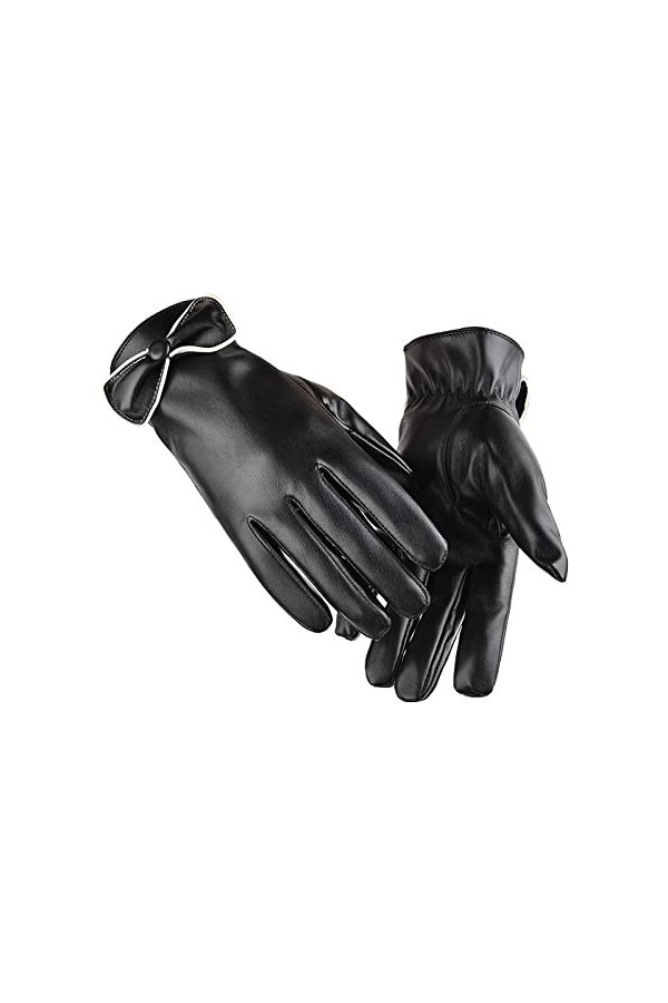 Gants Pour Femmes Gants En Cuir Pu Pour Femmes Gants Pour Écran Tactile Polaire Et Gants DÉquitation Chauds En Automne Et En
