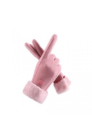 Femme Gants Gants Chauds DExtérieur Avec Doublure En Velours Gants De Cyclisme À Écran Tactile Pour Femmes Automne Hiver Ros