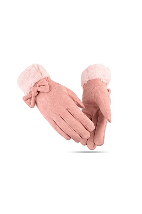 Plus Chaud Gants Gants en Daim pour Femmes Automne Et Hiver Chaleur Et Épaississement Plus Velours Papillon Vélo Électrique É