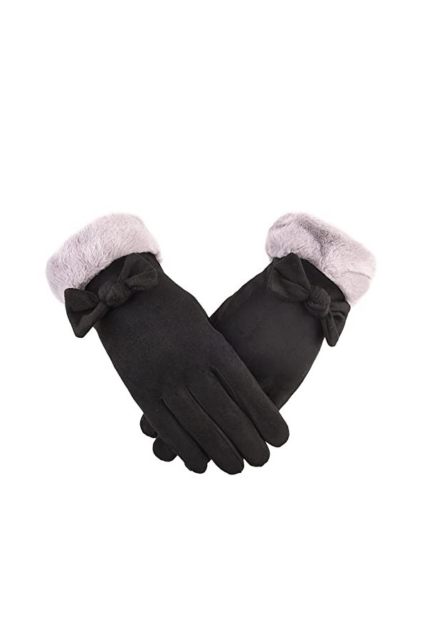Plus Chaud Gants Gants en Daim pour Femmes Automne Et Hiver Chaleur Et Épaississement Plus Velours Papillon Vélo Électrique É