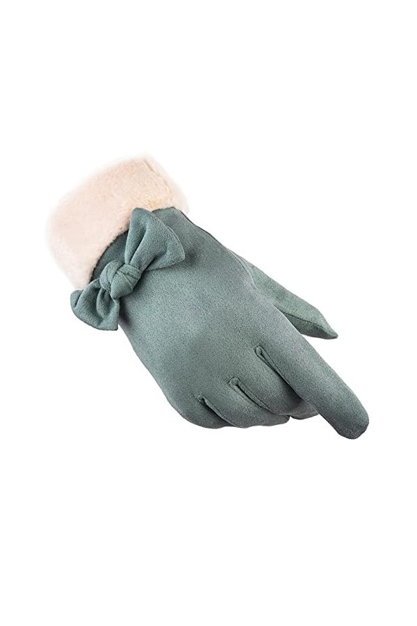 Plus Chaud Gants Gants en Daim pour Femmes Automne Et Hiver Chaleur Et Épaississement Plus Velours Papillon Vélo Électrique É