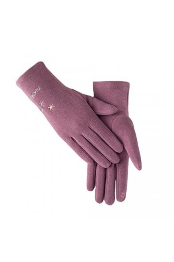 Gants DHiver Gants Chauds DHiver Et Gants Chauds Coupe Vent Extérieurs En Velours Femmes Violet Taille Libre