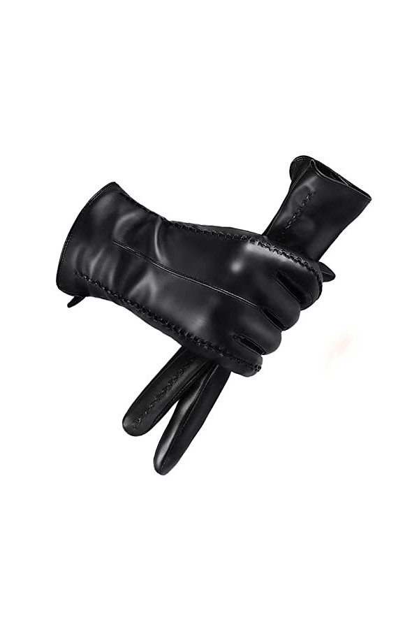 CABTRA Gants Femme Peluche Chaud Hiver Équitation Gants Brodés