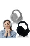 Nizirioo Cache-oreilles dhiver en peluche : cache-oreilles pliables et chauds pour lextérieur - Cache-oreilles réglables - 
