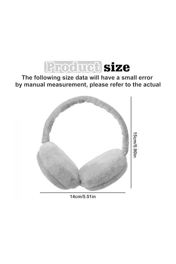 Nizirioo Cache-oreilles dhiver en peluche : cache-oreilles pliables et chauds pour lextérieur - Cache-oreilles réglables - 