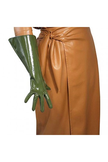 DooWay Gants bouffants unisexes à manches larges évasées 38 cm longueur coude en simili cuir pour femme accessoire de cosplay
