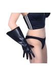 DooWay Gants bouffants unisexes à manches larges évasées 38 cm longueur coude en simili cuir pour femme accessoire de cosplay