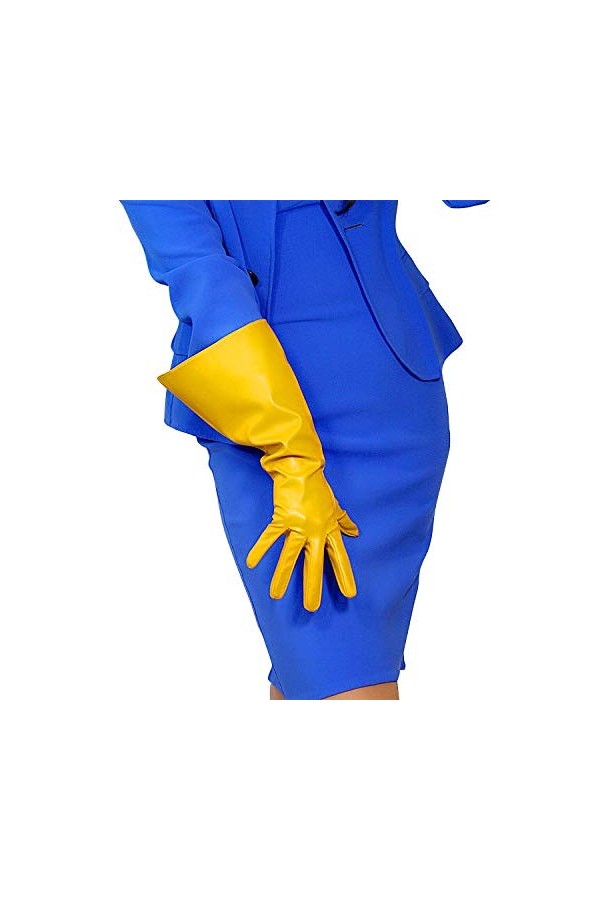 DooWay Gants bouffants unisexes à manches larges évasées 38 cm longueur coude en simili cuir pour femme accessoire de cosplay