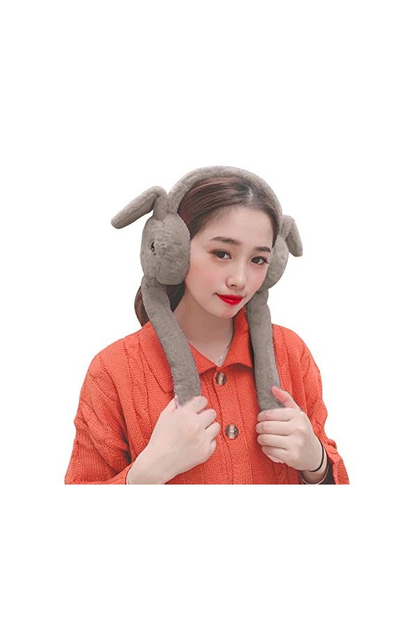 Cache-oreilles en forme de lapin en fausse fourrure douce et moelleuse - Cache-oreilles fantaisie pour lhiver - Chaudes - Am