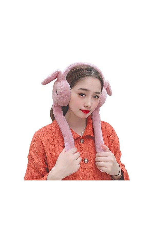 Cache-oreilles en forme de lapin en fausse fourrure douce et moelleuse - Cache-oreilles fantaisie pour lhiver - Chaudes - Am
