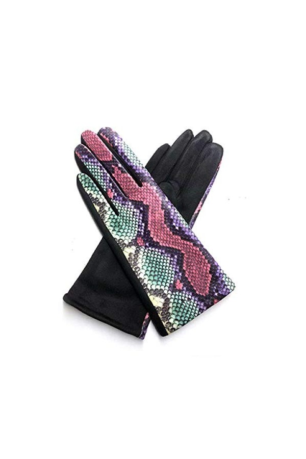 RFEGEF Femme Gants dhiver,Gants À Écran Tactile Motif Serpent Rose Épaissir Gants DÉquitation Dames Doux Coupe-Vent Élégant